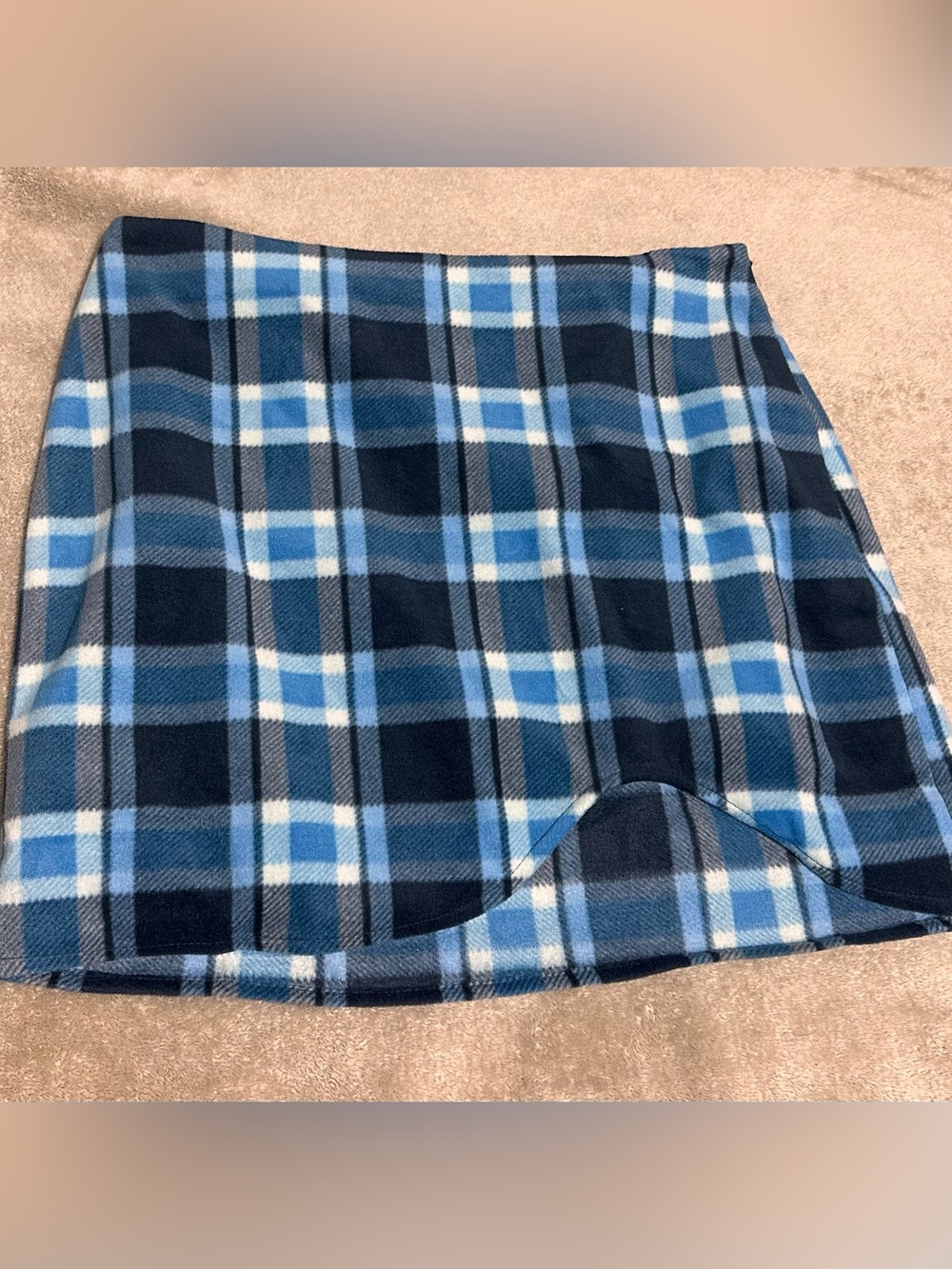 Blue Plaid Mini Skirt — Casual A-Line
